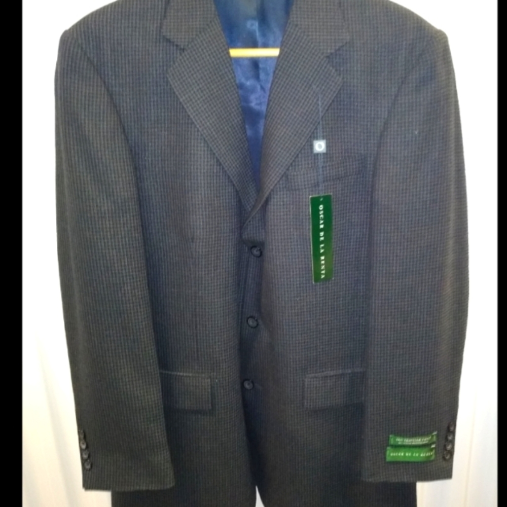 Oscar De La Renta 3 Button Wool Blazer 42 Long